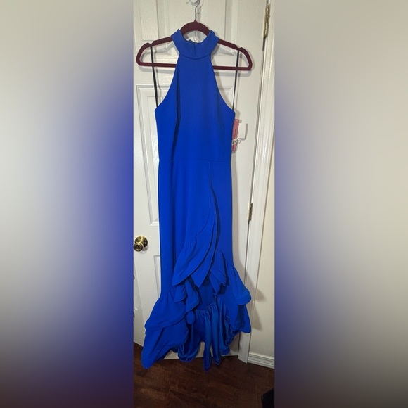 *CLEARANCE* NWT AQUA FOR BLOOMINGDALE’S SZ 4 COBALT BLUE Ruffle Hem Dress - Picture 2 of 12